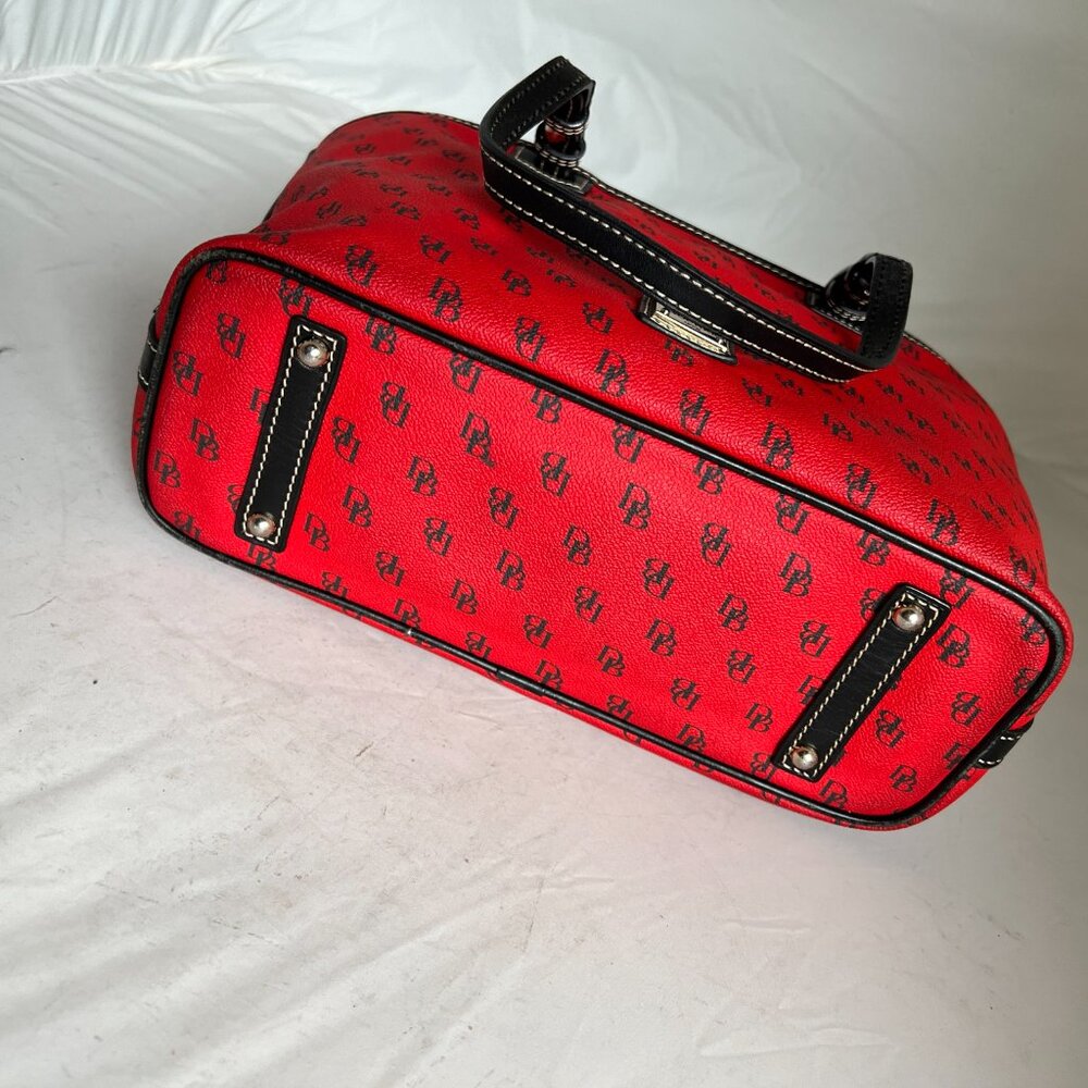 Dooney & Bourke Gretta Red Black Small Leisure Shopper Tote - Picture 5 of 15